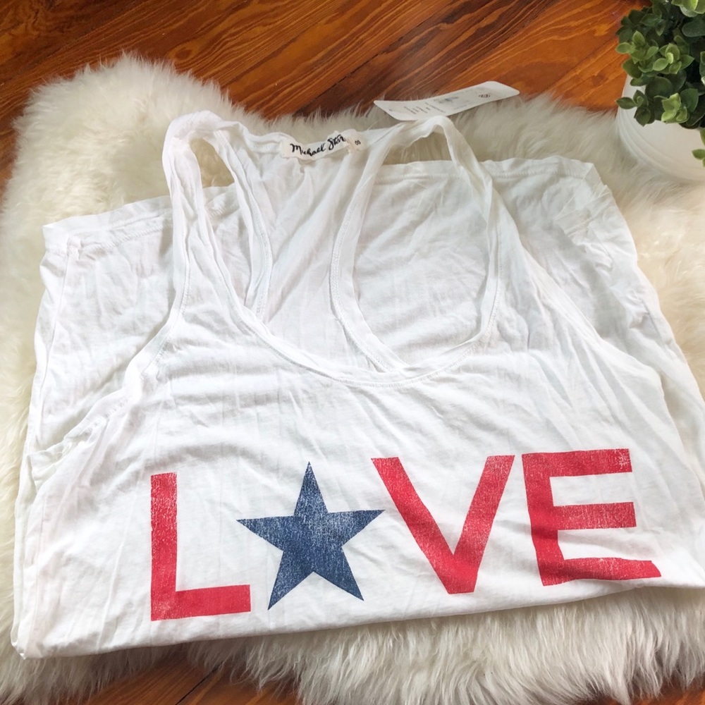 NWT Michael Stars x Everene ‘Love’ USA Tank Top